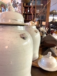 Artisan Made White Fu Dog Lidded Jar 